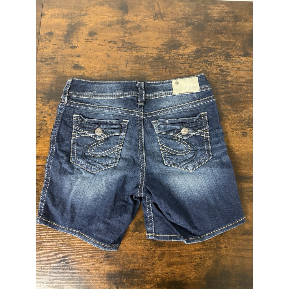 Silver Suki Stretch Shorts Blue Denim Jorts Size 28 (6" Inseam)‎ Womens - Picture 2 of 10